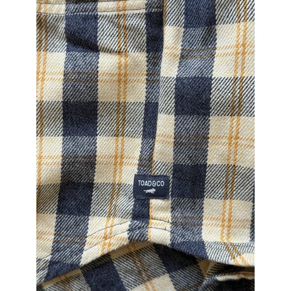 NWT Toad & Co Bodie Flannel Dress Womens Large Barley Yellow Plaid Quarter Zip - Picture 4 of 8